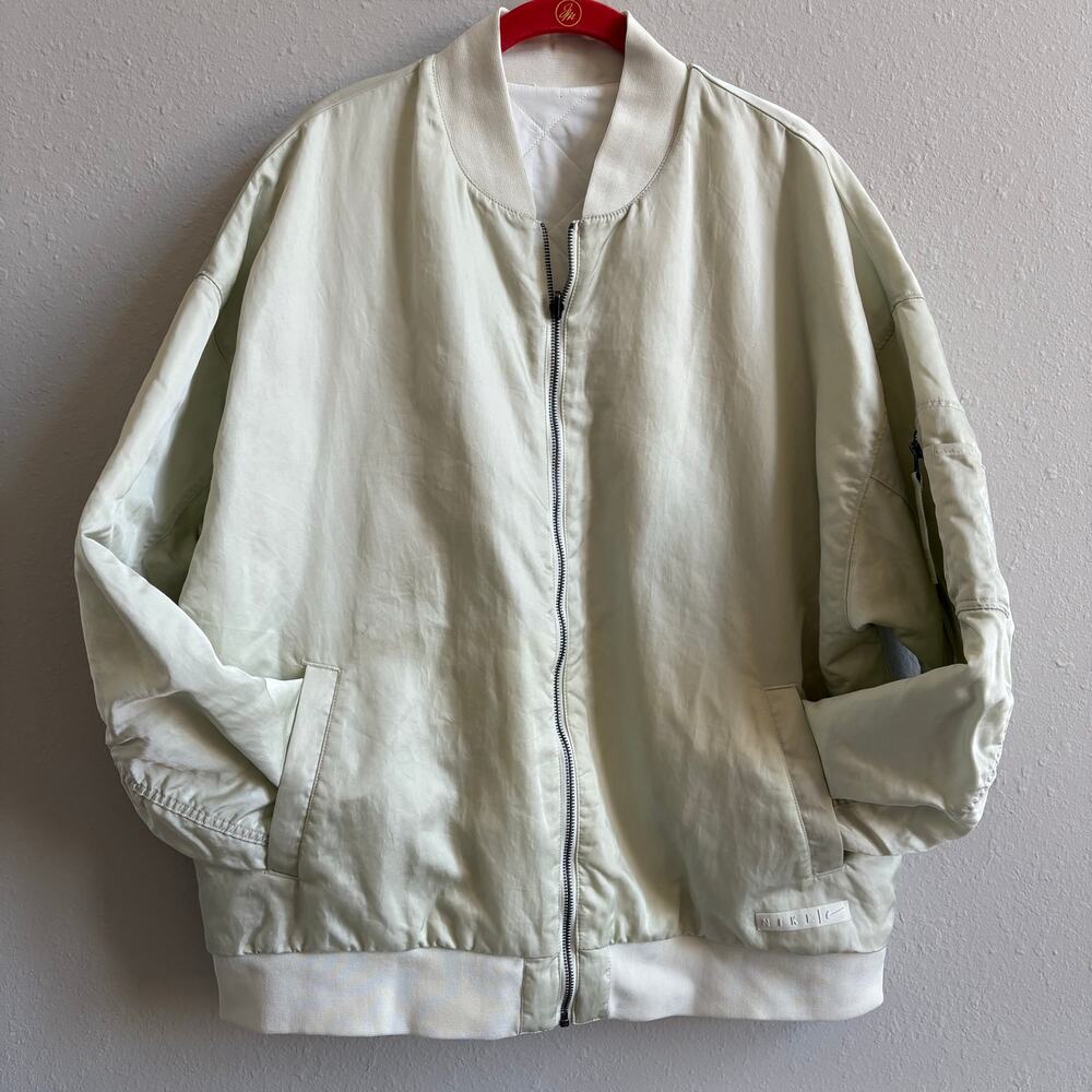 Nike Light Green Reversible Quilted Bomber Jacket XL